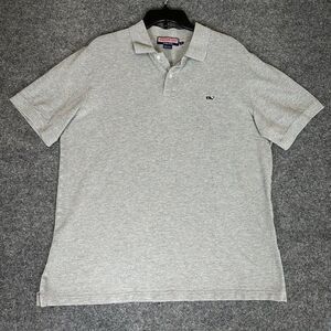 Vineyard Vines Polo Shirt Mens Large Grey Short Sleeve Cotton Casual Preppy
